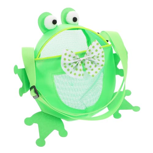 Cute Frog Beach Bag for Boys and Girls Adjustable Sand Toy Storage Tote Large Capacity for Beach Pool and for Outdoor Adventures and Family Outings