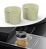 2022 2021 Tesla Model Y Model 3 Center Console Cup Holder Insert, HolderProf Water Cup Holder Insert Design for Tesla All Model 3/y 2017-2022 Center Console Accessories, Pack of 2, Brown