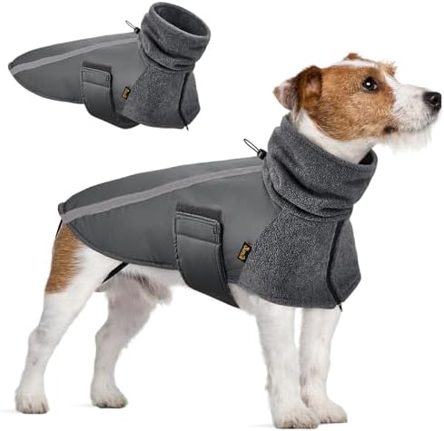 SlowTon Winter Dog Coat, Warm Polar Fleece Lining Doggie Outdoor ...