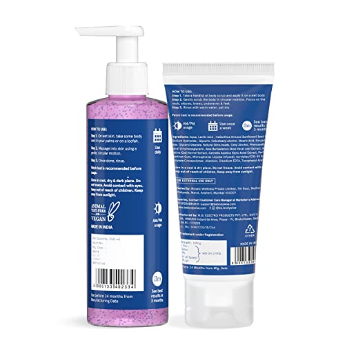 Image of Be Bodywise 10% AHA Body Scrub & 5% Niacinamide Body Wash | With 10% Lactic Acid, 5% Niacinamide, Oat Extract & Aloe Vera Extract | Exfoliates Skin, Nourishes Skin, Reduces Tan, & Ingrown Hair