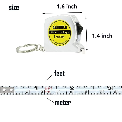 Abudder 20 Pack Mini Measuring Tape Keychains,Small Tape Measures Retractable thumb #2