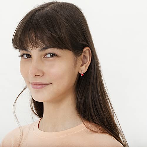 925 Sterling Silver Lovely Enamel Heart Dangle Earrings With Safety Screw Back - Best for Toddlers, Young Girls, Pre Teens & Teens - Fantastic Gift for Birthdays or Valentines Day2