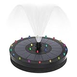 3.5w Solar Fountain Pump, Solar Bird Bath Fountain with 24 LED Lights, Free Standing Floating Solar...