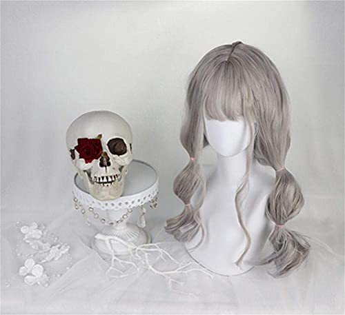 Aiyaya Long Curly Wig - Natural Synthetic Hair Wigs With Wig Cap For Cosplay And Daily Wear (Gray) #TOP4