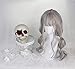 aiyaya Long Curly Wig - Natural Synthetic Hair Wigs with Wig Cap For Cosplay and Daily Wear (Gray)