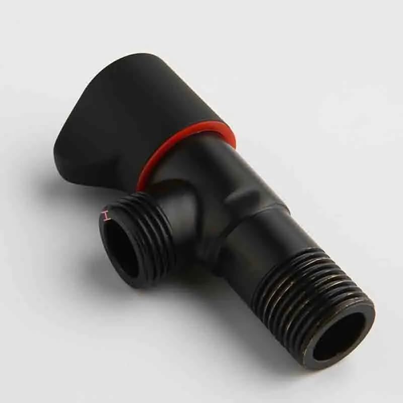 黒 G1/2 銅製 温水・冷水トイレ 浴室入口水バルブ スイッチ 給湯器 アングルバルブ(Blue)