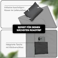 MONTARAY Deckenschlafsack 100% Baumwolle bis -3°C INKL. Kissen - Outdoor Winter-Schlafsack & Sommer-Schlafsack 280GSM 3-4 Jahreszeiten - Hütten-Schlafsack Damen & Herren - Sleeping Bag warm, leicht – Ansicht 5