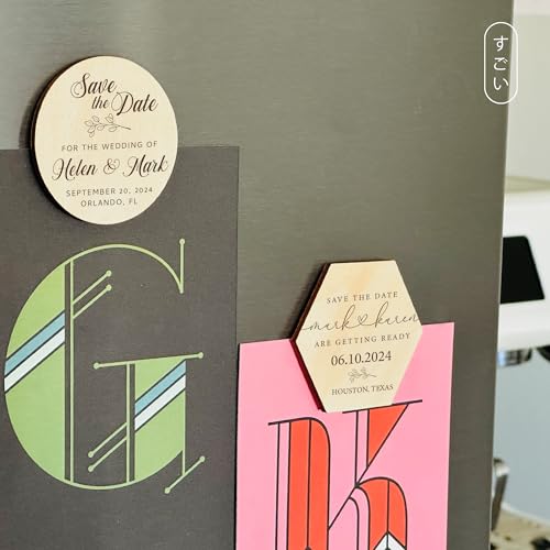 Pack 10 imanes decorativos personalizados de madera 2.5x2.5 in miniatura 6