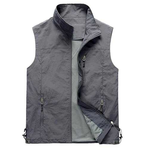Gilet Extérieur Homme Caxndycing - Respirant, Poches Multiples - Pour Pêche, Travail, Safari