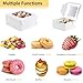 WINKIO 12 Pieces Cookie Boxes with Window, 6×6×3 Inches Treat Boxes for Bakery Dessert Pastry Mini Cake Favor Donut Baked Goods (White, with Stickers)