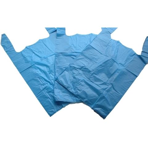 Globe Packaging 100 Strong Blue Carrier Bags Cover
