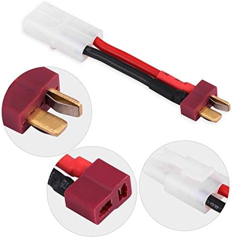 Tamiya Style Connector to Deans T Plug Male Female Adapter Silicon Cable 14 AWG Wire Antiskid Micro Banana Plugs Silica Gel Parallel Charging Harness for Drone RC Car ESC Lipo NiMH Battery Charger