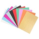 HOMSFOU 10 Blatt Glitzer Bastelpapier Dickes Glanzpapier für DIY Handwerk Farbiges Bastelpapier...