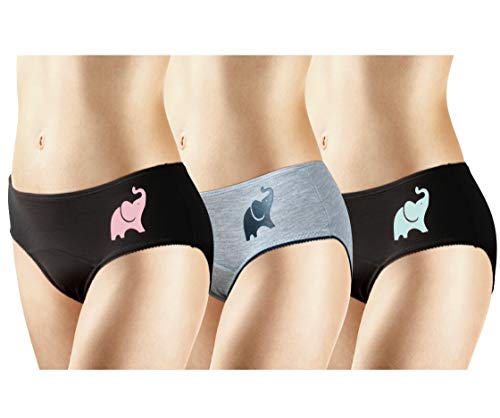 ❤ Crazy Deals New 3 Pack Bamboo Skin-Friendly Absorbent Menstrual Period Panty Incontinence - Elephant