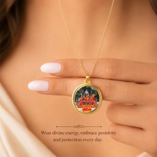 Image of DIVINITI 24K Gold Plated Double-Sided Religious Pendant with Premium Gift Box, Spiritual Locket for Men & Women, Devotional Jewellery for Gifting & Everyday Wear