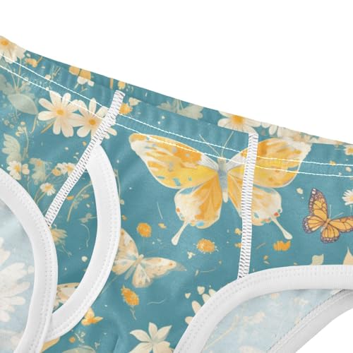 KLL Butterflies Dandelions Pattern Butterflies Gold Toddler Boys' Comfort Athletic Underwear Breathable Undies4