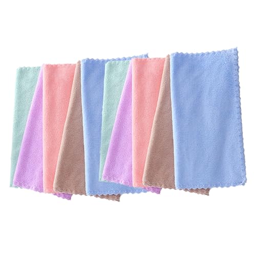 PRETYZOOM Toallitas Desmaquillantes de Microfibra Coral 25X25 CM 10 Unidades Paño Facial Suave para Limpieza y Cuidado de Piel Adecuado para Uso Doméstico Viaje Color Color Aleatorio