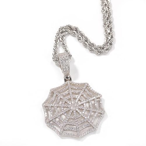 Collier toile d'araignée hip hop bijoux chaîne maille pendentif court pour hommes femmes