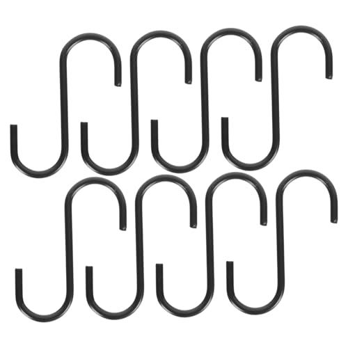 BAZEITFLOW 8個 黒鉄製字型ハンギングフック 多機能耐久吊り下げラック用キッチン浴室クローゼット植物装飾収納