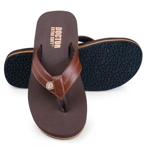 Image of DOCTOR EXTRA SOFT Thong Arch Support Ortho Slippers for Mens| Orthopedic Diabetic & Stylish| Lightweight Comfortable & Casual| Cushion Anti-Skid Bedroom Daily Use House Flip-Flops Gents Boys NEW-D-38
