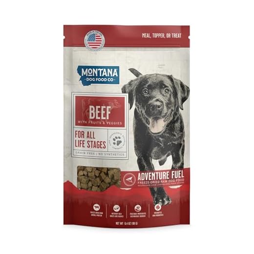 MONTANA DOG FOOD CO. Freeze-Dried Raw Beef Recipe Dog Food – Grain-Free, High-Protein Meal or Topper, Made in USA with USA Ingredients -6.4 oz Bag