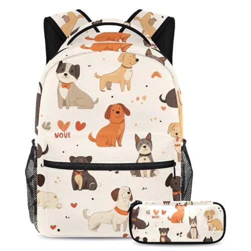 Lot de 2 sacs à dos grande capacité peints à la main avec trousse pour ados