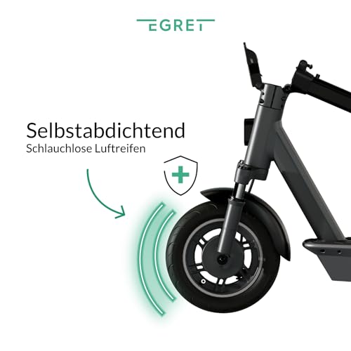 Egret Ey! 6 E-Scooter mit Stra&szlig;enzulassung - bis 55 km Reichweite, LED-Licht 700 lm, Blinker, Trommel- & Scheibenbremse, 10 Luftreifen, klappbar