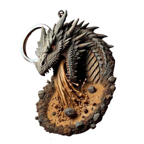Liqzirtu Keychain de dragón pequeño, llavero de dragón | de mochila de gradiente acrílico - Ornamento de dragón portátil, colgante de estilo chino para bolso, bolso, mochila