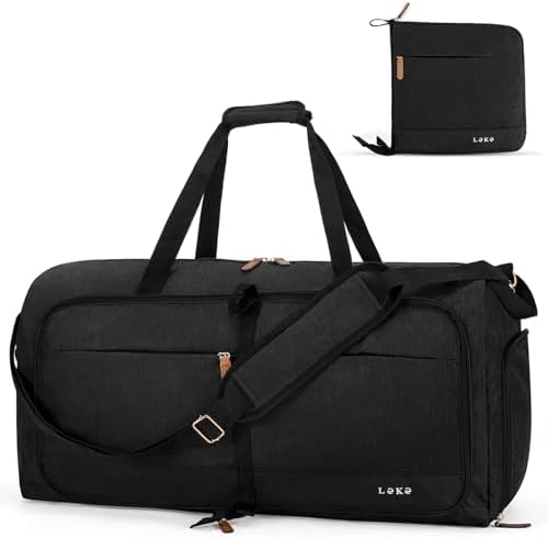 Lekesky Weekender sporttas met schoenenvak, zwart (zwart gewatteerd), 33L Lekesky Weekender sporttas met schoenenvak, zwart (zwart gewatteerd), 33L