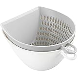 曙産業 ザル ボウル セット ホワイト S 日本製 まな板の上で切った食材をサッとすくってこぼさず移動 流水にさらしても食材があふれない 目盛付き 引っ掛けフック付き 電子レンジ対応 チリトリ ザルボウル MZ-3505