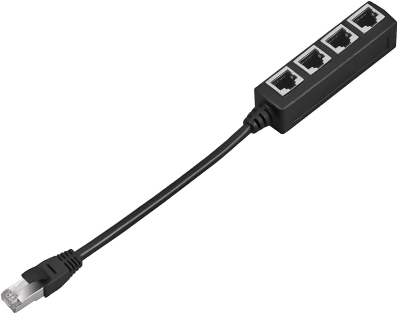 RJ45 Ethernet Splitter – 1 to 4 Passive Network Adapter, Multiple Port Expansion Hub, 7.9inch Cable Organizer Tool | Single Line Distribution Device for Device Connection Use