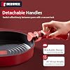 Bergner 11-Piece Non-Stick Cookware Set with Detachable Handles - Stackable Die-Cast Aluminum Pots and Pans Set, Induction & Oven Safe, Space-Saving Kitchen Set, Red #3