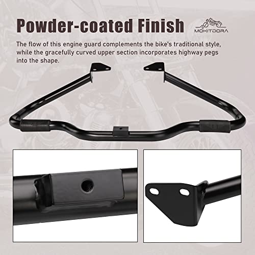 Mokitdora Dyna Engine Guard Highway Rail Mustache Crash Bar 1.25" Fat For Harley Dyna Street Bob Fxdb Fat Bob Fxdf Low Rider Fxdl Wide Glide Fxdwg Fxdc 2006-2017, Matte Black #TOP6