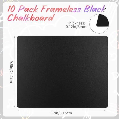 10 Pcs 12 x 9.5 Inch Frameless Chalkboard, Small Chalk Board Signs for Tables, Little Chalkboard Signs, Mini Blackboard for Restaurant Menu Classroom Home Office Decor - Thumbnail 3