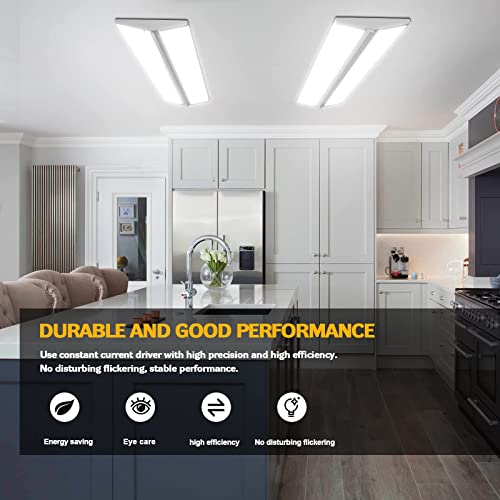 ANTLUX 72W 4FT LED Wraparound Office Light Ultra Slim, 8000 Lumens, LED Garage Lights Flush Mount, 4000K, No Glare, 4 Foot Wrap Shop Ceiling Lighting Fixtures, Fluorescent Light Replacement by ANTLUX - Image 5