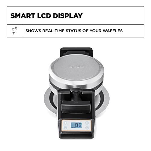 Crux Rotating Belgian Waffle Maker With Deep Nonstick Plates - Digital Waffle Iron With Lcd Display, Browning Control And Cord Storage, Stainless Steel #TOP2