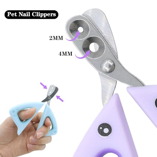 Half Forest 6 Stück Katzen Nagelschere Set Krallenschere Katzen Mit 2 Mm Und 4 Mm Löchern Mit Feile, Geeignet Für Kleine Haustiere Wie Katzen, Hunde, Hamster Usw.