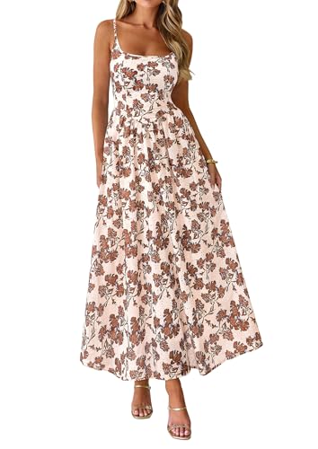 PRETTYGARDEN Womens 2026 Spring Boho Maxi Dress Eyelet Floral Long