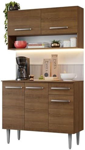 Armário de Cozinha Compacta 105cm Rustic Emilly Madesa 03