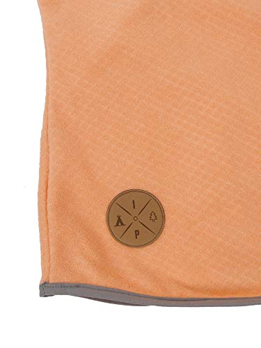 Idealer Pulverschnee IDEPUL Fleecepullover Damen mit großen Kordeln, Stehkragen & Teddyfleece, Farbe Coral, Größe M