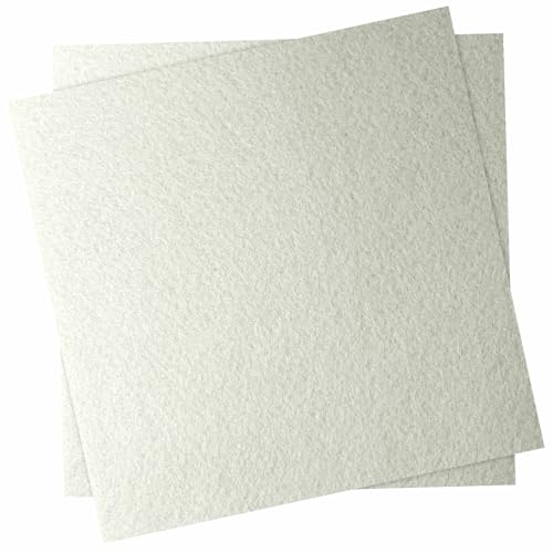 12" x 12" Felt Fabric Sheets for Crafts, Squares Felt Paper (Natural White)