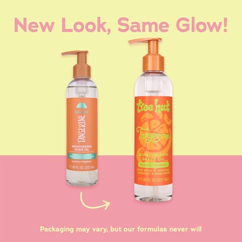 Image of Tree Hut Tangerine Moisturizing Shave Oil,Gel-to-Oil Formula,Ultra Hydrating Barrier for a Close,Smooth Shave,For All Skin Types,7.7 fl oz,(Pack of 2)