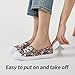 Uoidru Womens Slip On Shoes Low Top Canvas Sneakers Lightweight Casual Walking Shoes Fashion Work Sneakers(Brown Flower Print,US9)