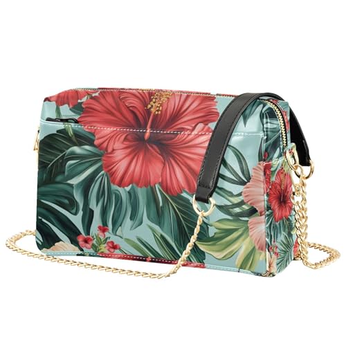 susiyo Hibiscus Flowers Pattern Crossbody Bags for Women PU Leather Crossbody Purse Small Shoulder Handbag Purses for Girls2