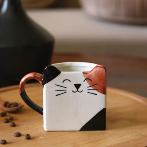 Image of Craftribal Ceramic Cute Cat Mug - 250 Ml Coffee Mug | Cute Gifts for Girls, Boys, Kids, Friends | Perfect for Tea, Milk, Hot Chocolate & Beverages | Birthday, Anniversary & Gifting Pack of 1