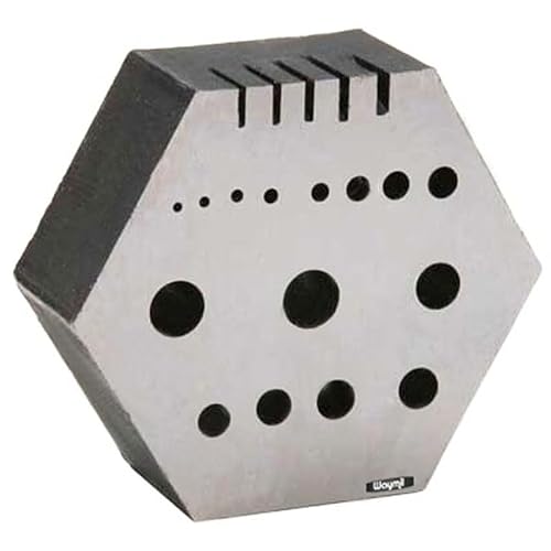 Hexagonal Staking Anvil Bench Block 15 Holes & 5 Serrations Watch Riveting Watchmakers Tool