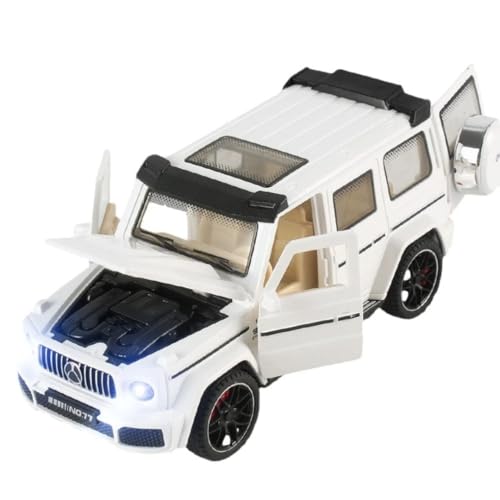 Image of PLUSPOINT G-Wagon Car Friction Powered Toys Realistic with Lights and Sound for Kids with Doors Opeanable Smooth Push and Go 1:32 Scale Pretend Play Toy Car Great Gift for Children Boys