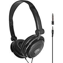 AxcessAbles Closed-Back Wired Over Ear Headphones with 6ft Cable & 1/4-inch Jack Adapter | 38mm Neodymium Driver Swiveling Cups| Lightweight Foldable Recording Headphones for Guitar, Piano & Studio