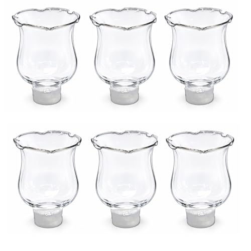 Catálogo de Apliques en forma de vela los mejores 10. 48 4E's Novelty Vasos de vidrio transparentes para votiva con clavija - Paquete de 6 - Votiva de tulipán para candelabro, piezas de repuesto de vidrio para aplique de vela para el...