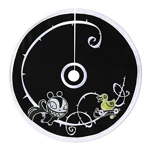 Hallmark Keepsake 2020, Disney Tim Burton's The Nightmare Before Christmas Scary Teddy and Undead Duck Miniature Tree Skirt, 12" (1699QSB6324)
